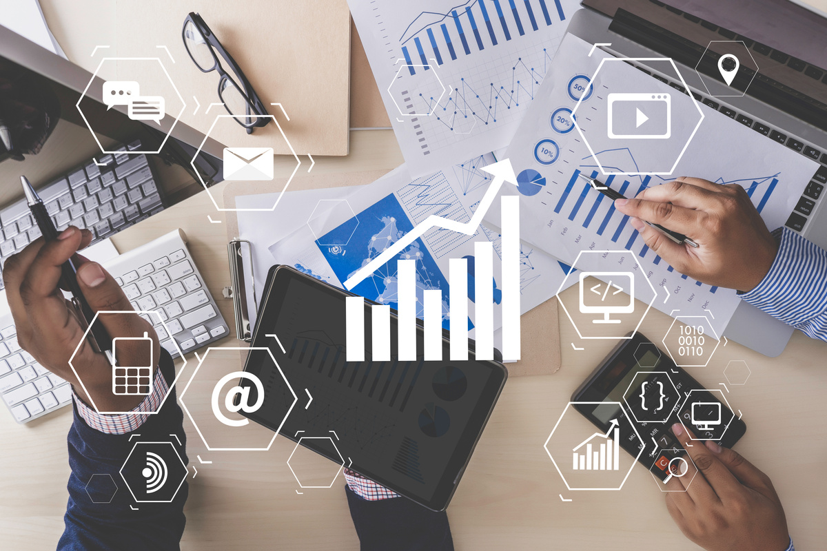 Marketing concept Business man startup project DIGITAL MARKETING